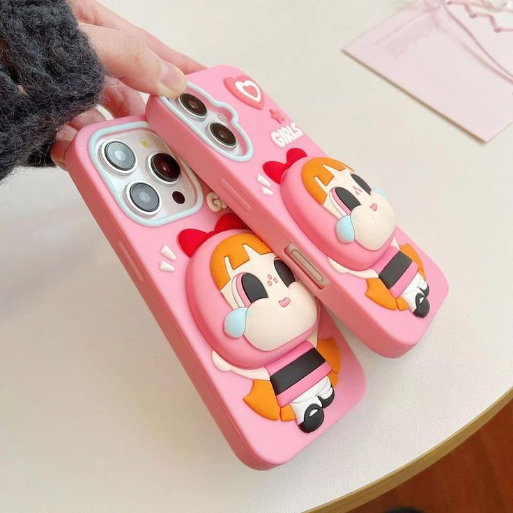 Cute Little Girl Silicone With Pop Stand Phone Case
