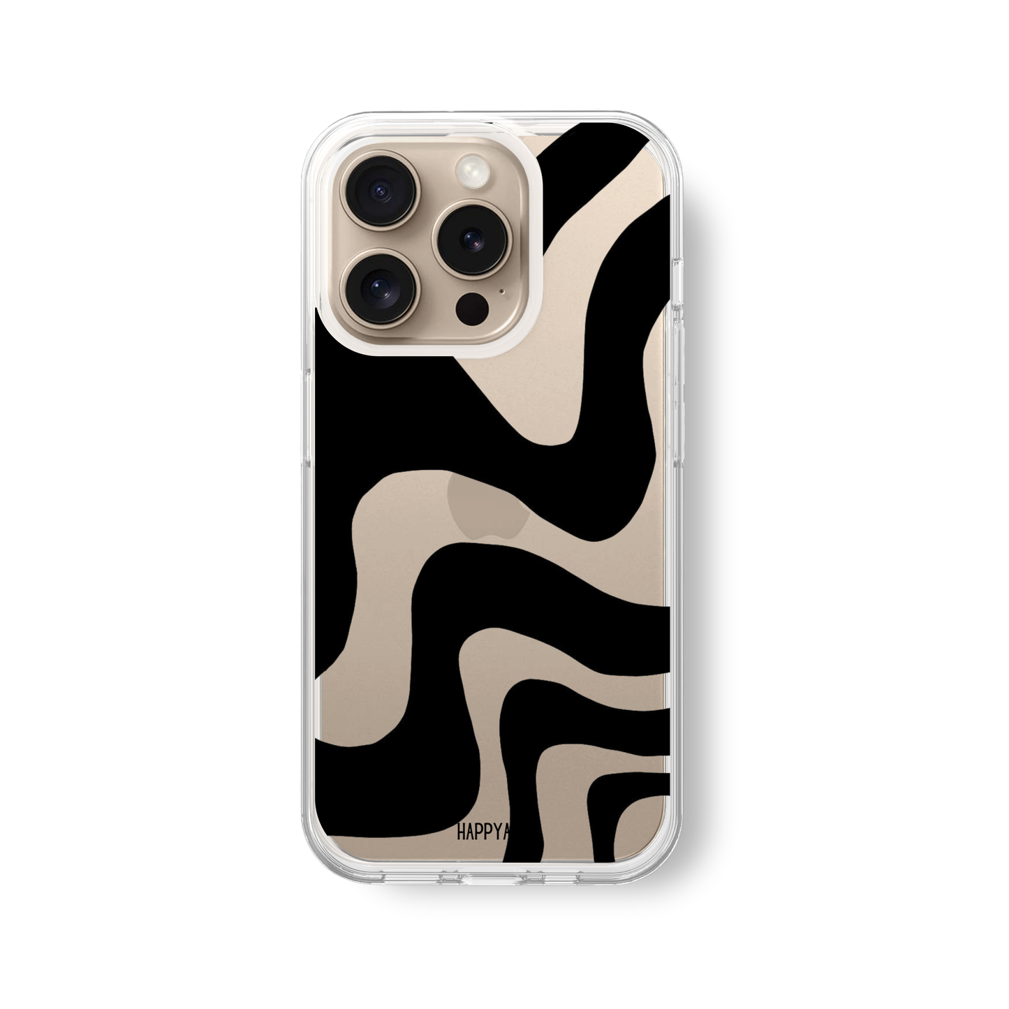 Black White Striped Swirl Lines soft Silicone Phone Case