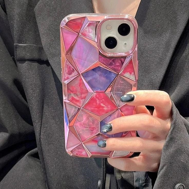 Geometric Colorful Marble Case For iPhone