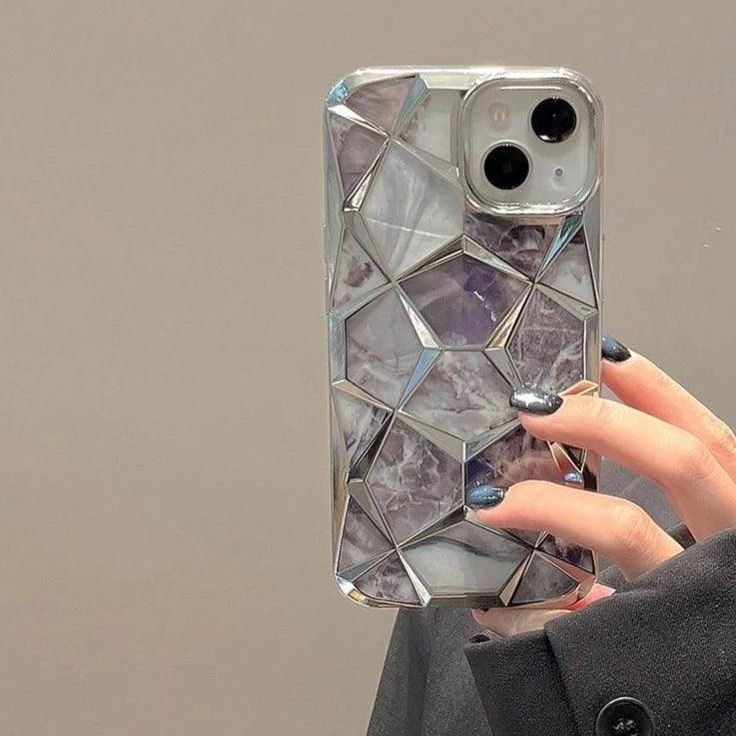 Geometric Colorful Marble Case For iPhone