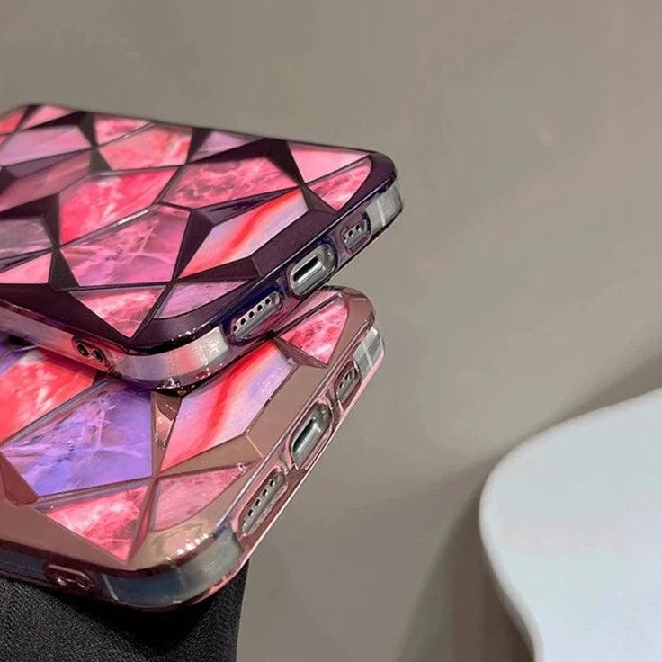 Geometric Colorful Marble Case For iPhone