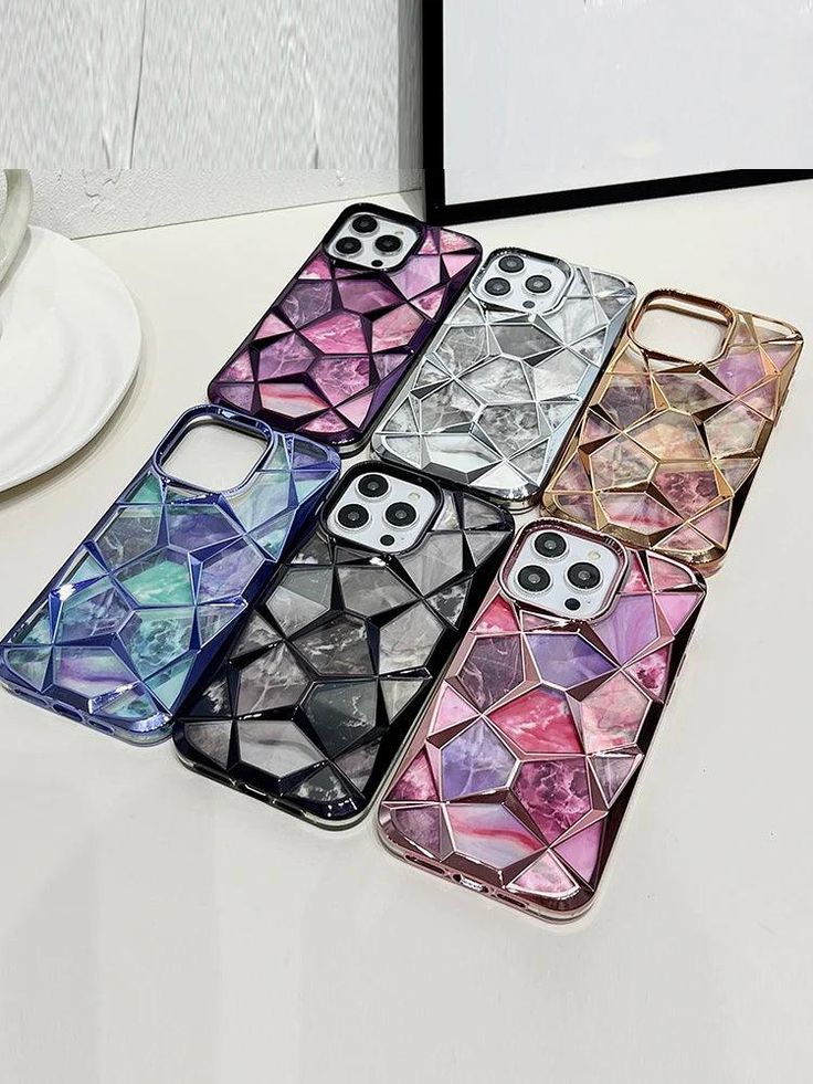 Geometric Colorful Marble Case For iPhone