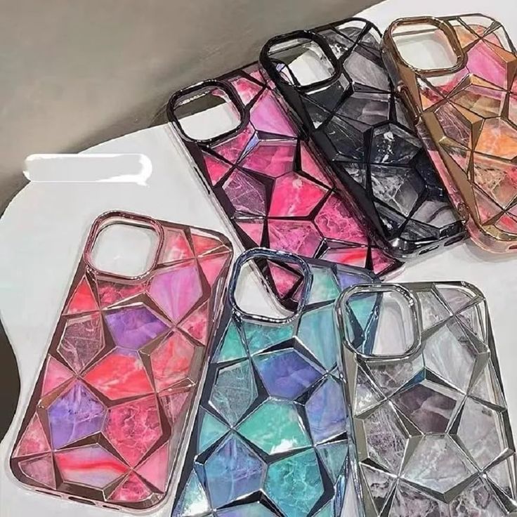Geometric Colorful Marble Case For iPhone