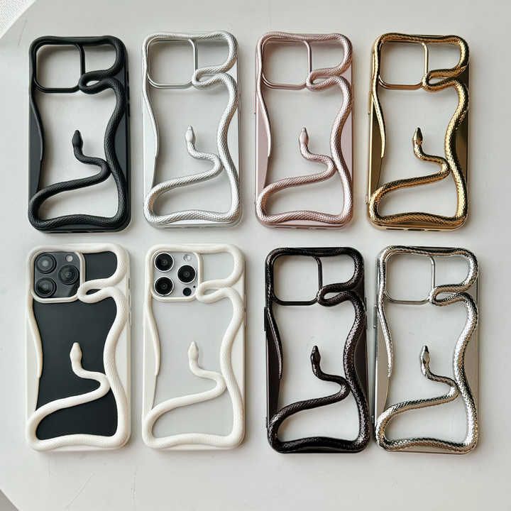 Hollow Snake Plating Phone Case For iPhone