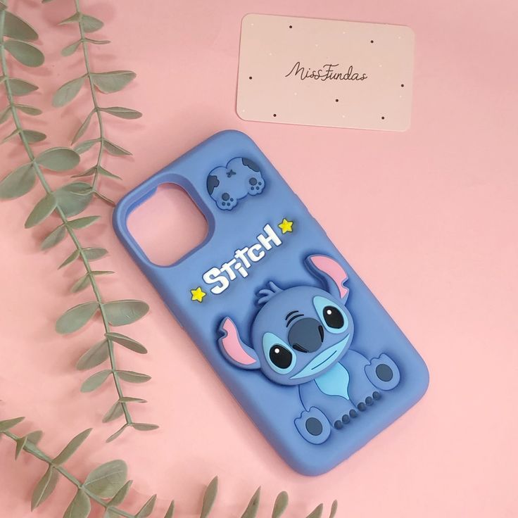 Cute Cartoon Stitch Silicone With Pop Stand Phone Case