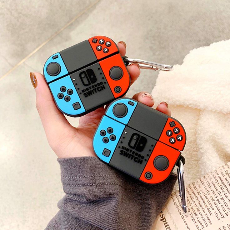 Airpods Case Soft Silicone Cover With Hook Clip For Airpods (Game Switch)