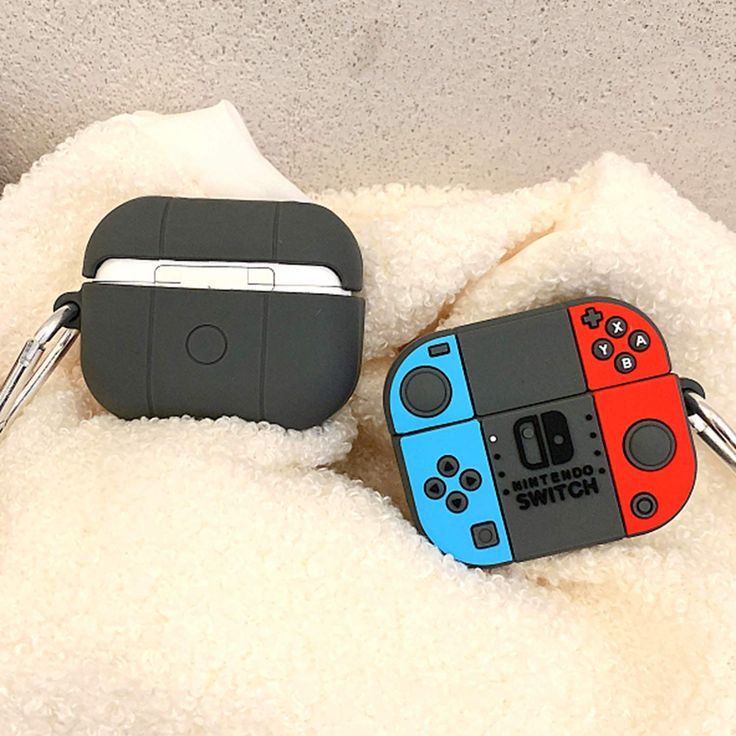 Airpods Case Soft Silicone Cover With Hook Clip For Airpods (Game Switch)