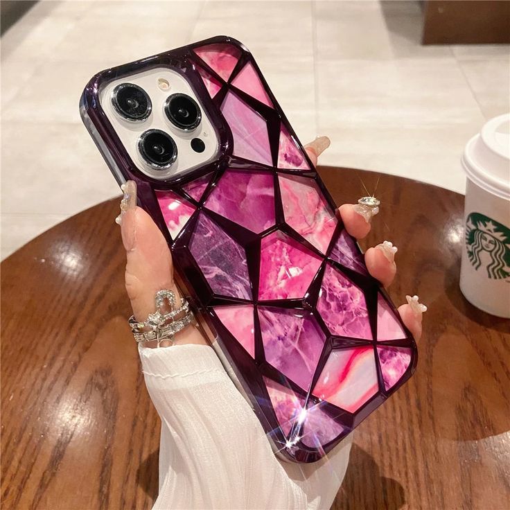 Geometric Colorful Marble Case For iPhone