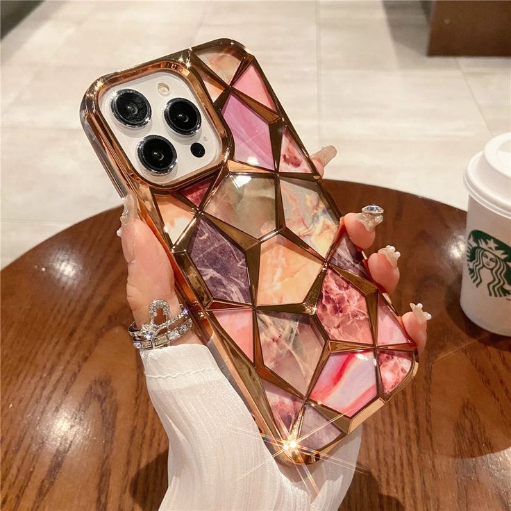 Geometric Colorful Marble Case For iPhone