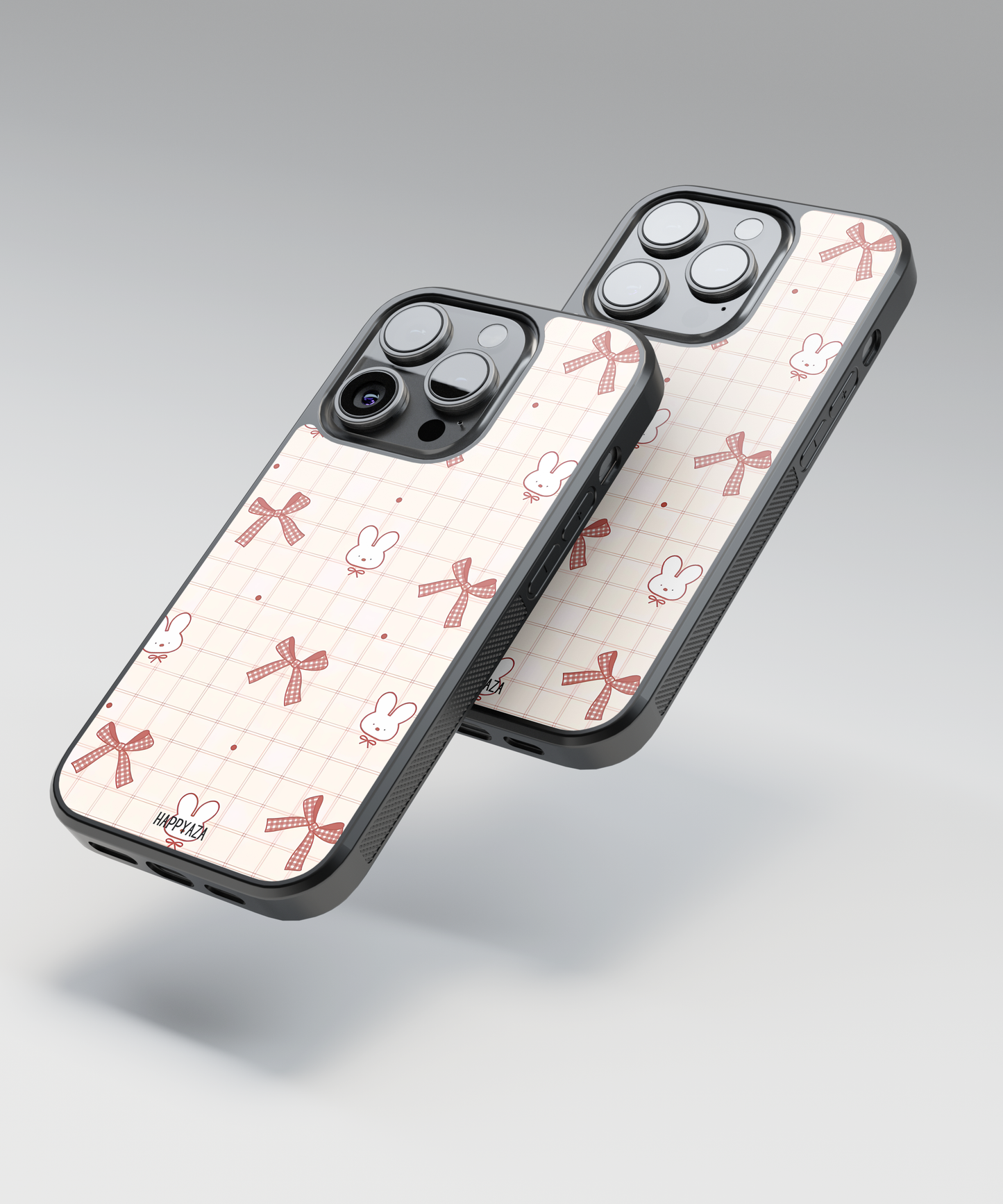 Gingham Bunny Bows Designer Phone Case