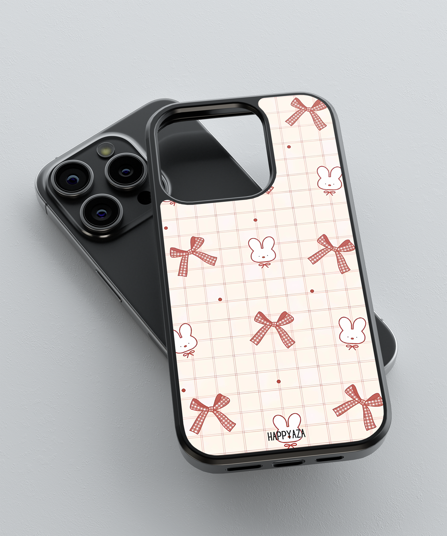 Gingham Bunny Bows Designer Phone Case