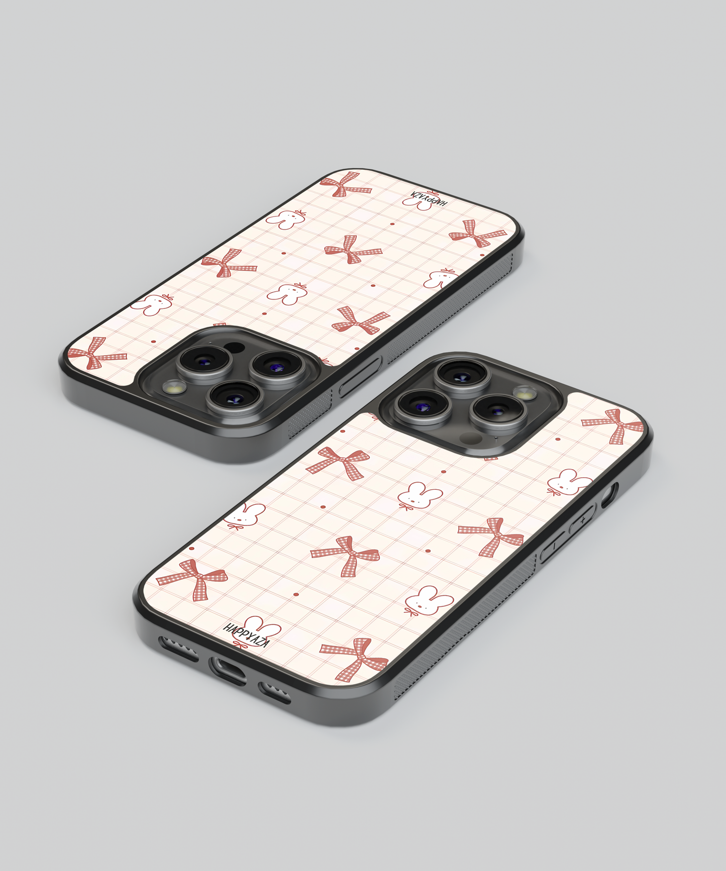 Gingham Bunny Bows Designer Phone Case