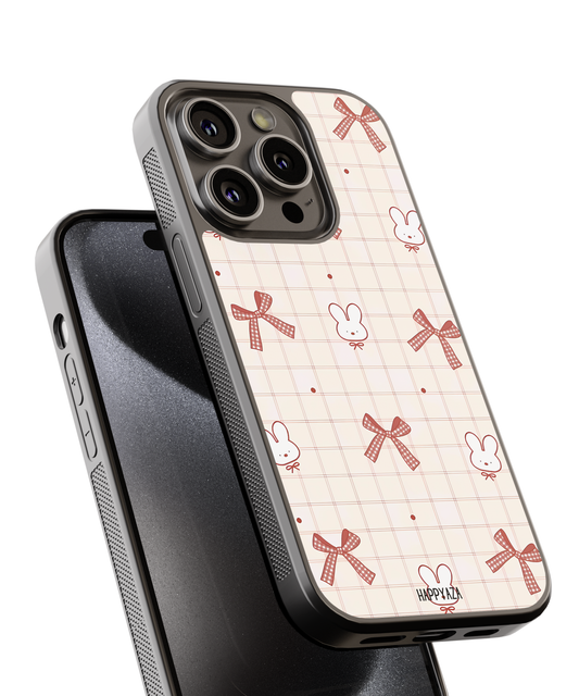 Gingham Bunny Bows Designer Phone Case