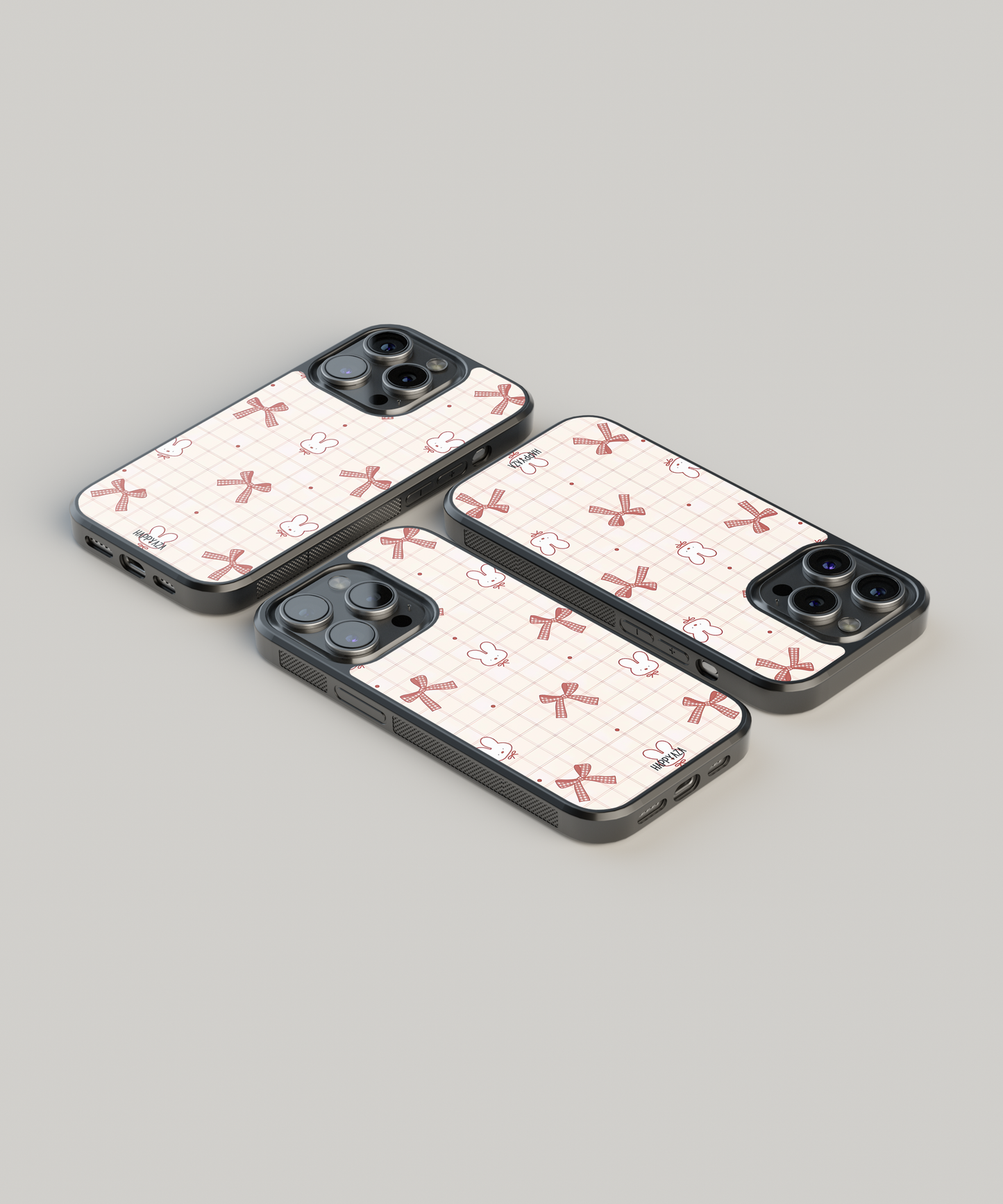 Gingham Bunny Bows Designer Phone Case