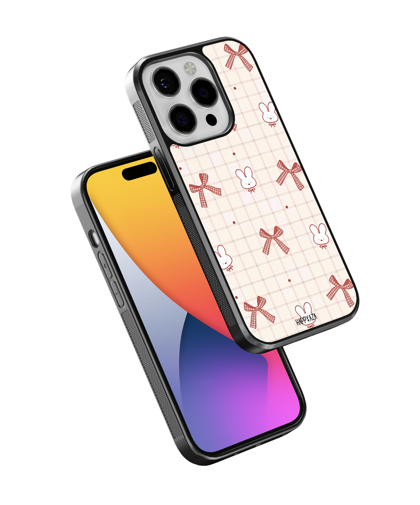 Gingham Bunny Bows Designer Phone Case