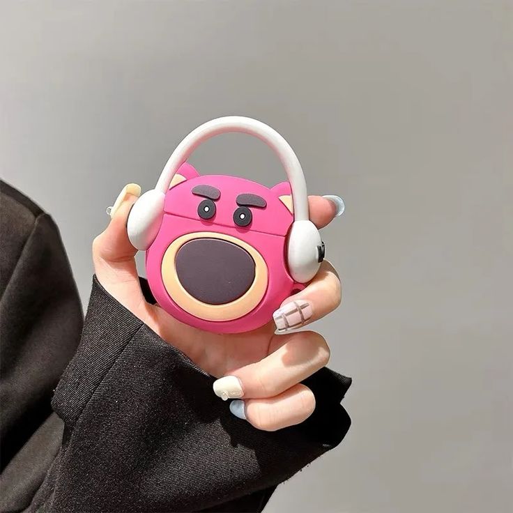 Airpods Case Soft Silicone Cover With Hook Clip For Airpods (Cute