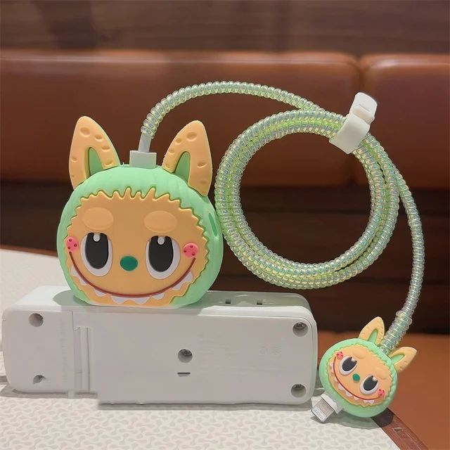Cute Cartoon Series Fast Charger Protector for iPhone (The Monsters LABUBU)