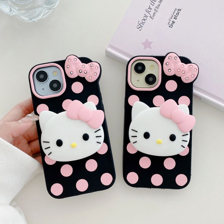 Bow Kitty Silicone With Pop Stand Phone Case
