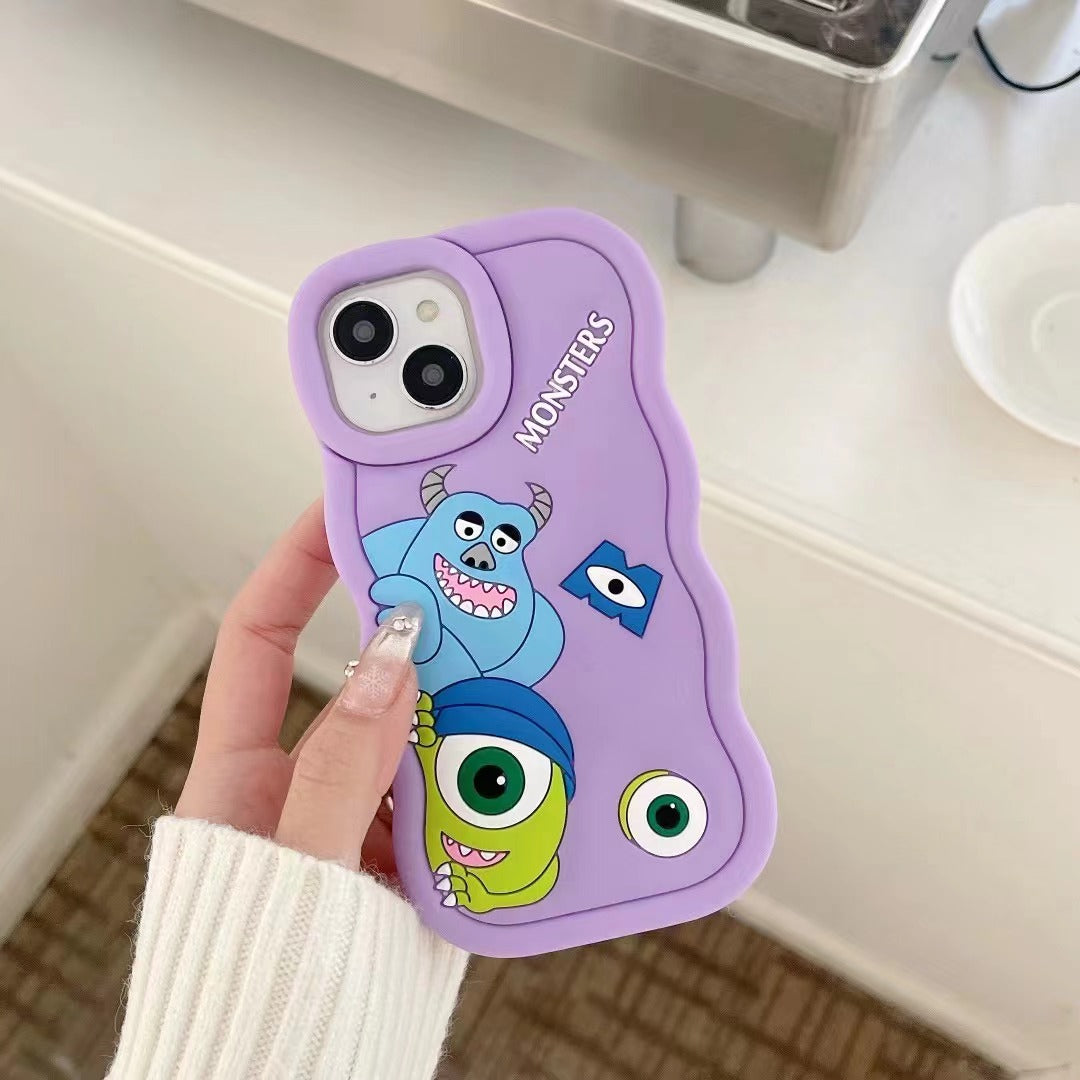 Cartoon Monster Big Eyes 3D Silicone Phone Case For iPhone