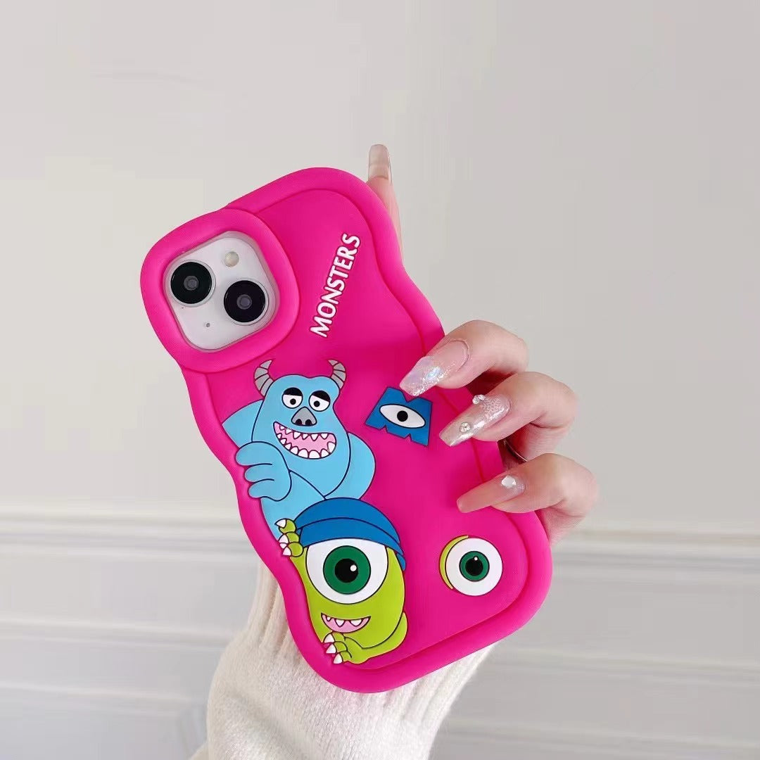 Cartoon Monster Big Eyes 3D Silicone Phone Case For iPhone