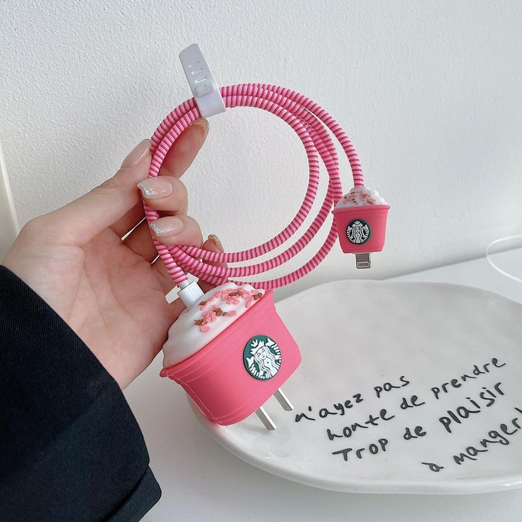 Cute Cartoon Series Fast Charger Protector Case(Starbucks Ice Cream)