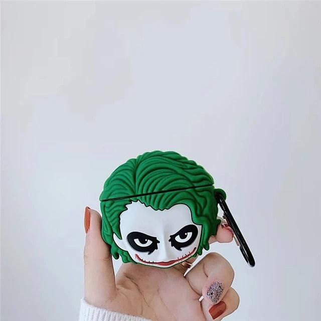 Airpods Case Soft Silicone Cover With Hook Clip For Airpods (Joker Face)