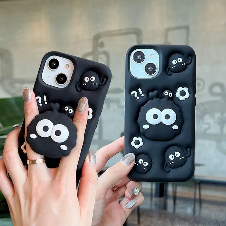 Cute Cartoon Silicone With Pop Stand Phone Case