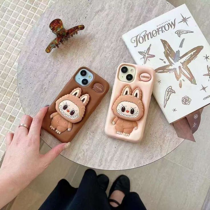 Cocoa Labubu Silicone With Pop Stand Phone Case