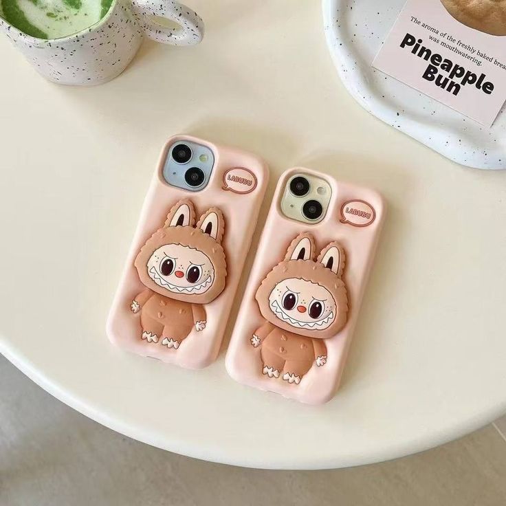 Cocoa Labubu Silicone With Pop Stand Phone Case