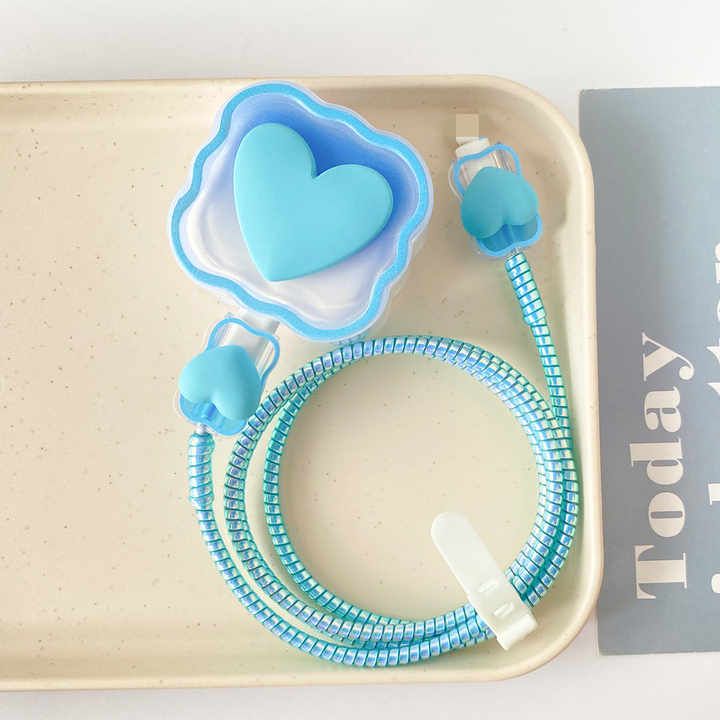 Cute Cartoon Series Fast Charger Protector for iPhone(Sky Blue)