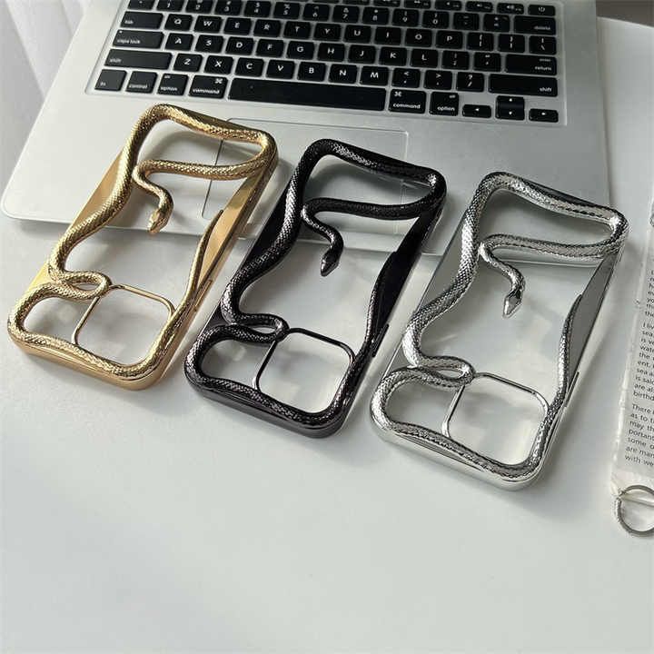 Hollow Snake Plating Phone Case For iPhone