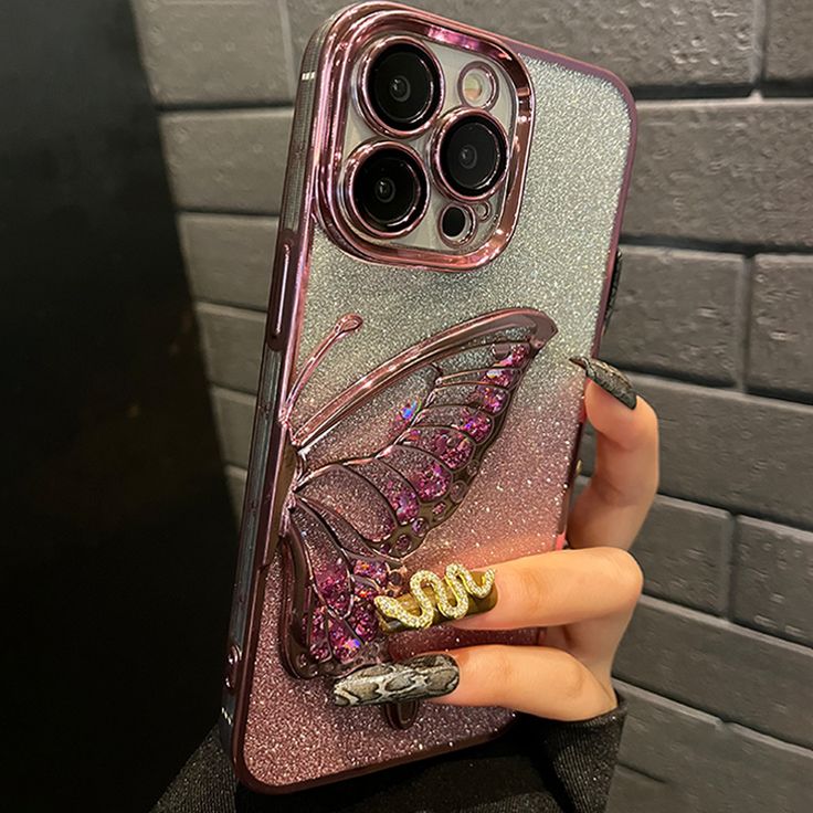 Luxury Glitter Butterfly Designer Phone Case For iPhone