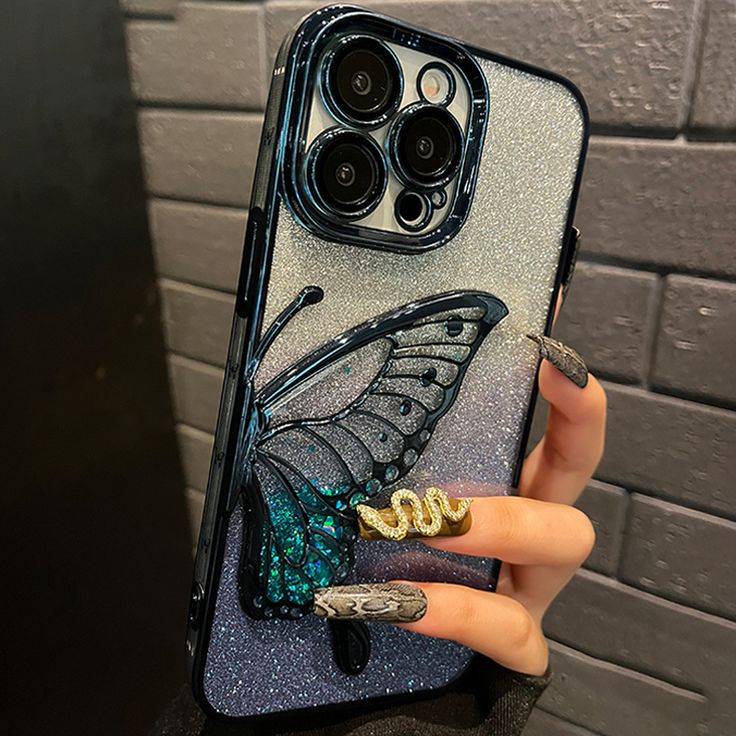 Luxury Glitter Butterfly Designer Phone Case For iPhone