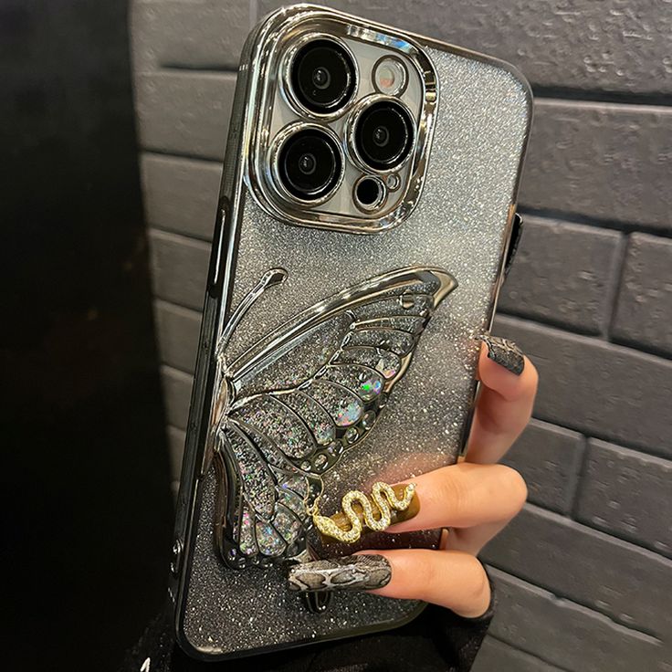 Luxury Glitter Butterfly Designer Phone Case For iPhone