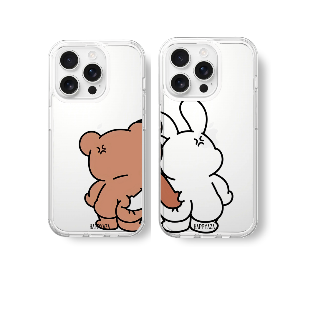 Funny Bear Couple silicone phone case