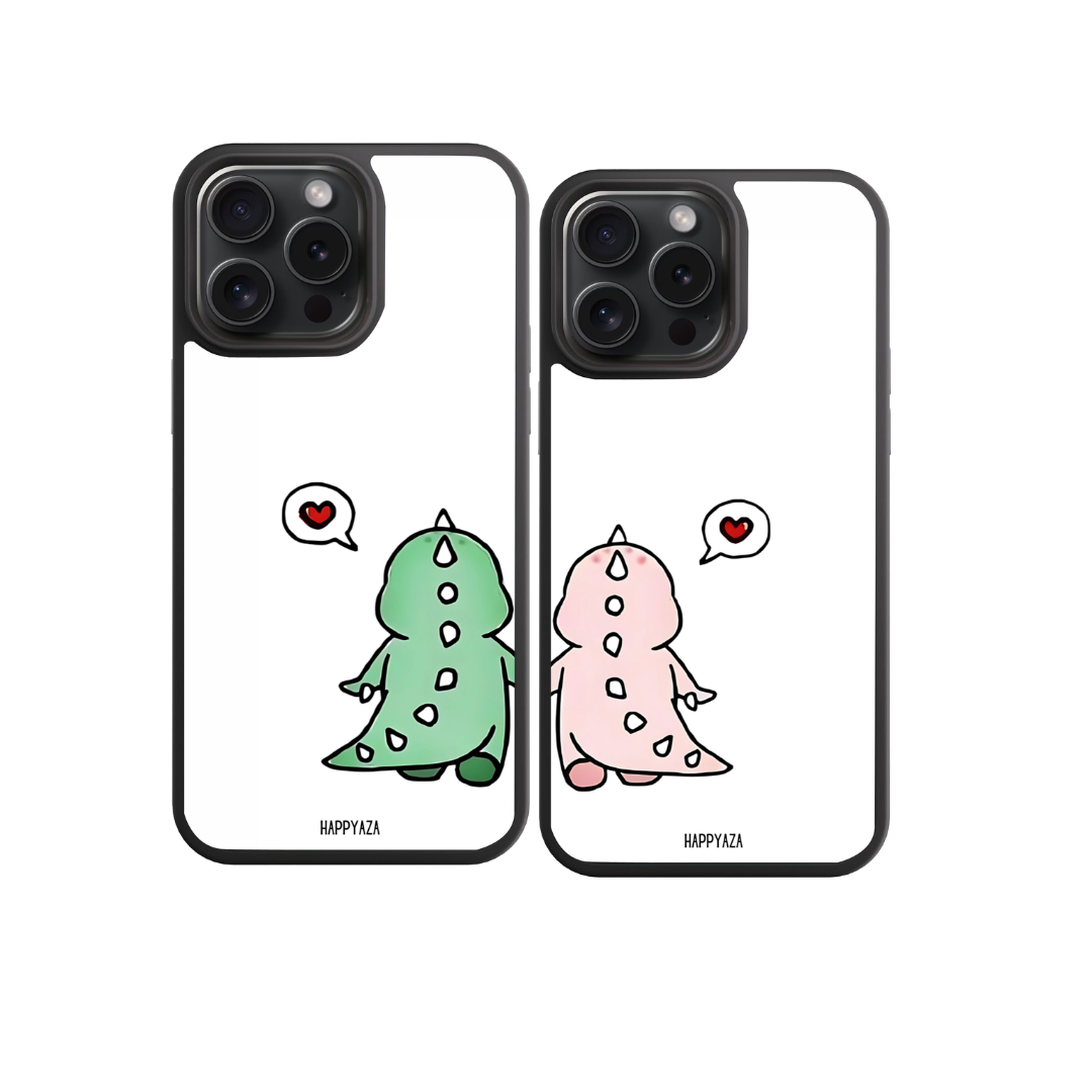 Dino Couple Love Designer Phone Case