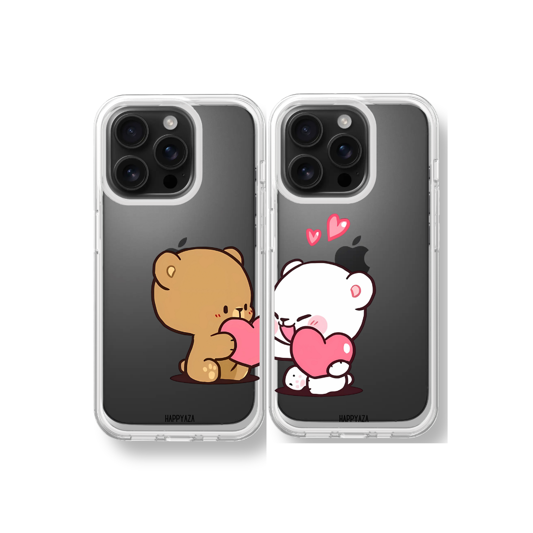 Lovey Dovey Bears Couple silicone phone case