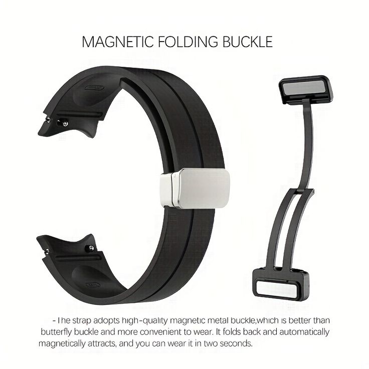 Magnetic Folding Buckle Silicone Band Strap For Watch