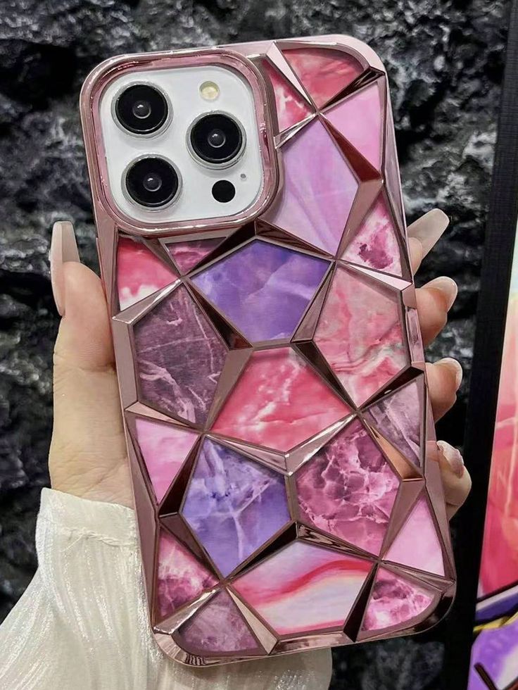 Geometric Colorful Marble Case For iPhone