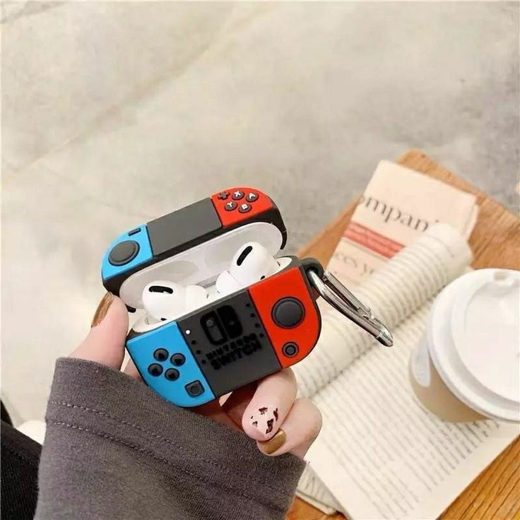 Airpods Case Soft Silicone Cover With Hook Clip For Airpods (Game Switch)