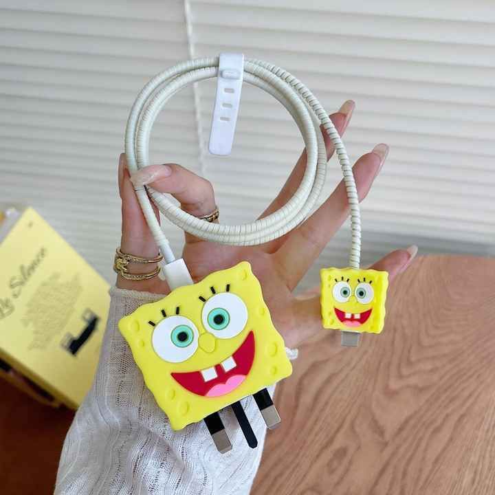 Cute Cartoon Series Fast Charger Protector for iPhone (Cat Care)