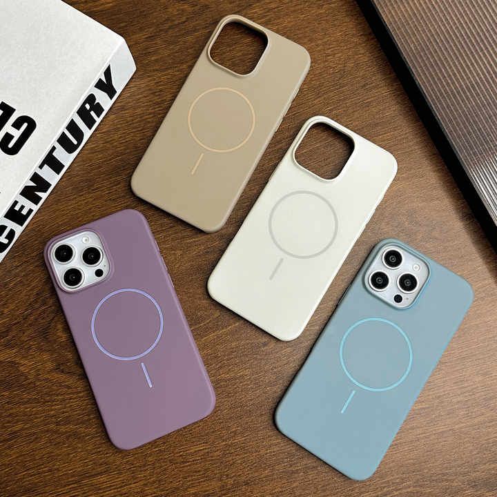 Luxury Fashion Microfiber Flock Ultra Thin Magnetic Shockproof MagSafe Phone Case