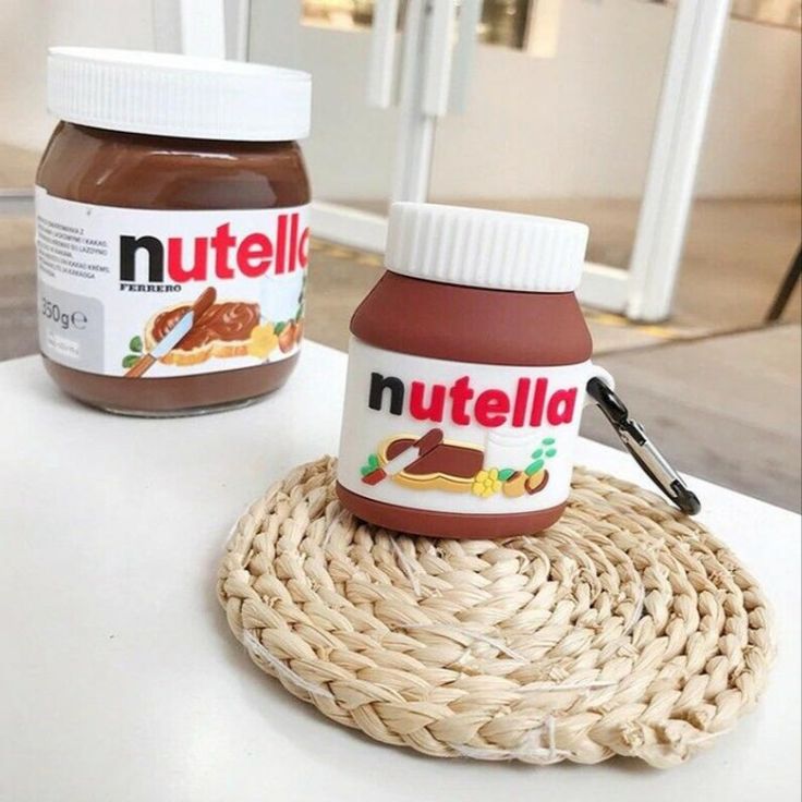 Airpods Case Soft Silicone Cover With Hook Clip For Airpods (Nutella)