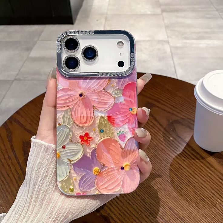 Pastel 3D floral Phone Case With Camera Lens Protection