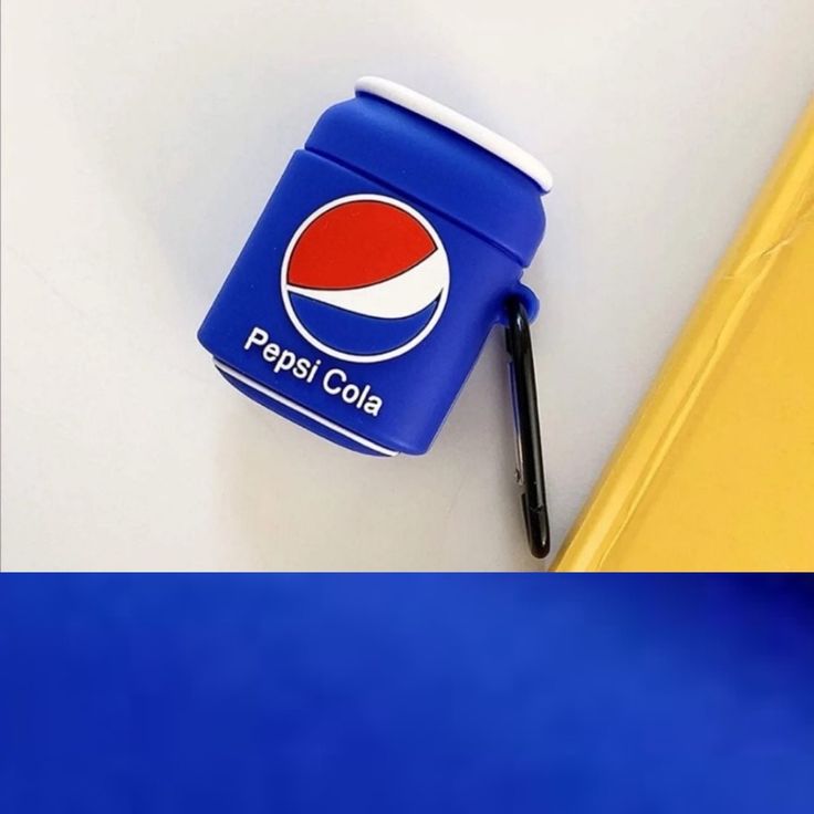 Airpods Case Soft Silicone Cover With Hook Clip For Airpods (Pepsi Cola)