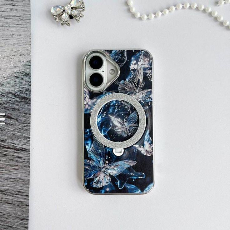 Elegant Floral Printed With Magsafe Stand Phone Case