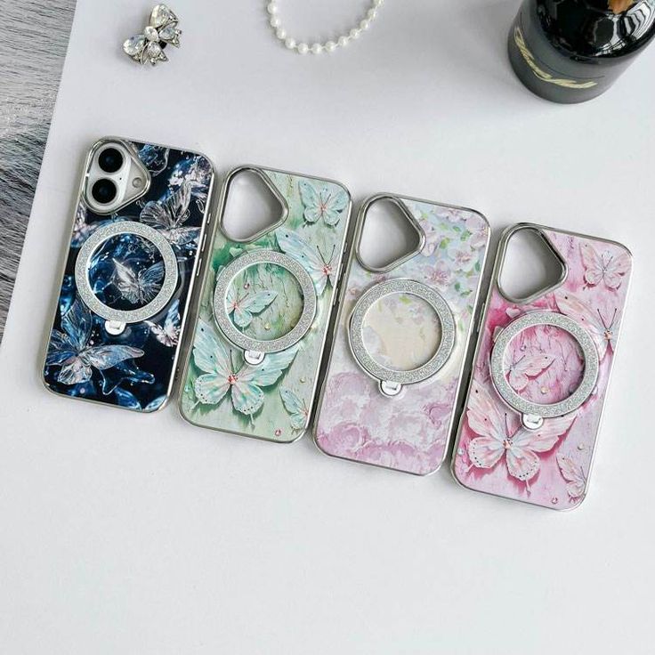 Elegant Floral Printed With Magsafe Stand Phone Case