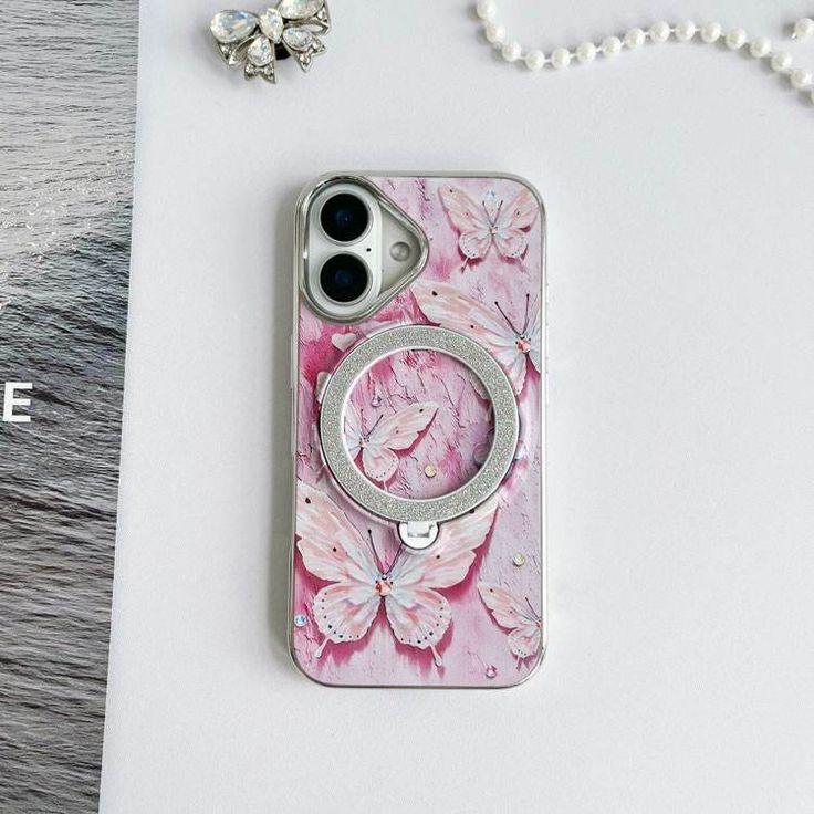 Elegant Floral Printed With Magsafe Stand Phone Case