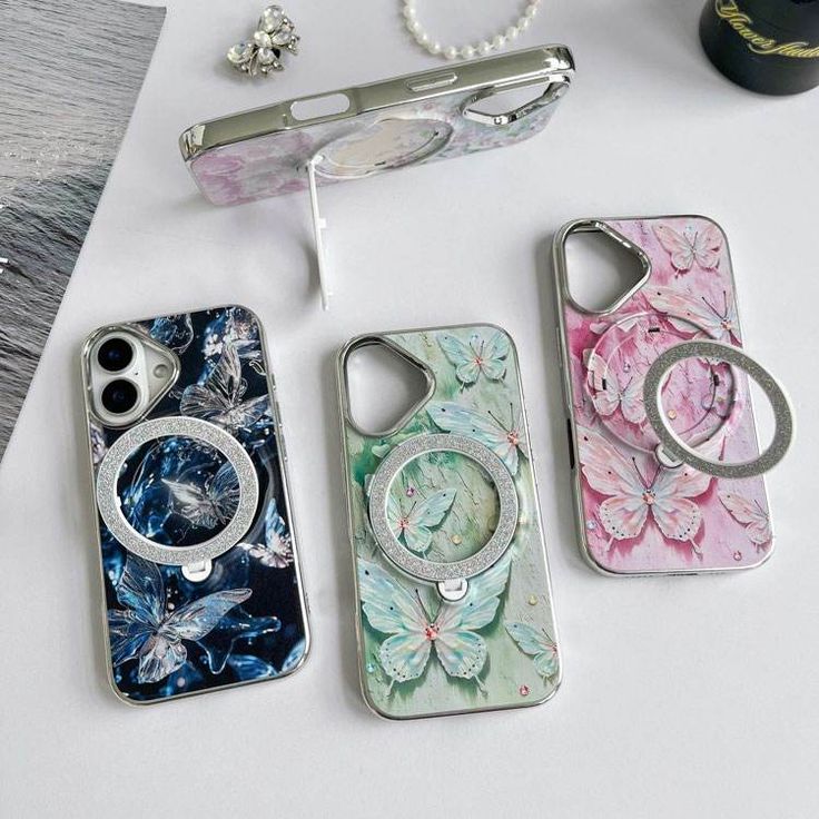 Elegant Floral Printed With Magsafe Stand Phone Case