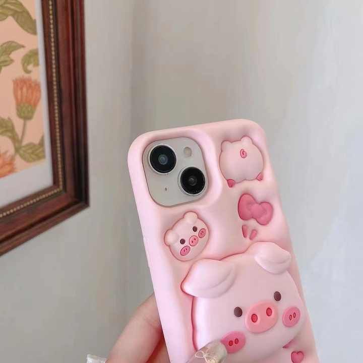 Pig Pig Silicone With Pop Stand Phone Case